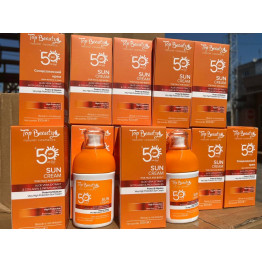 Крем для обличчя та тіла сонцезахисний з алоє вера, колагеном, B5 SPF 50. 